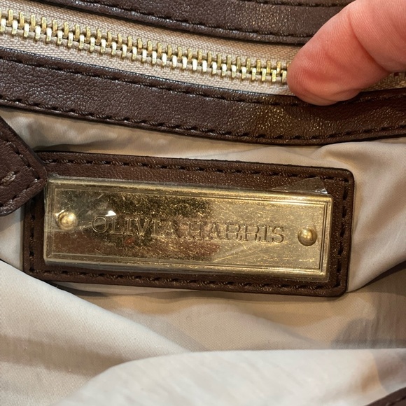 Olivia Harris Brown Leather Shoulder Bag - Picture 8 of 13